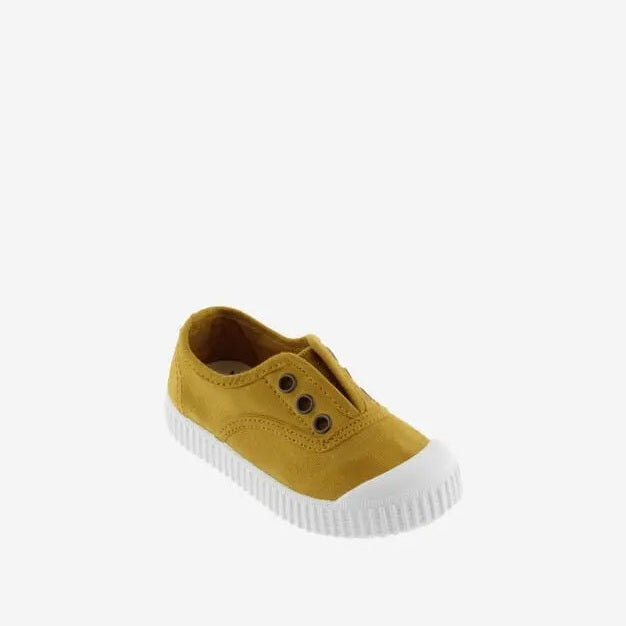 Victoria Shoes Rubber-Toecap Canvas Curry