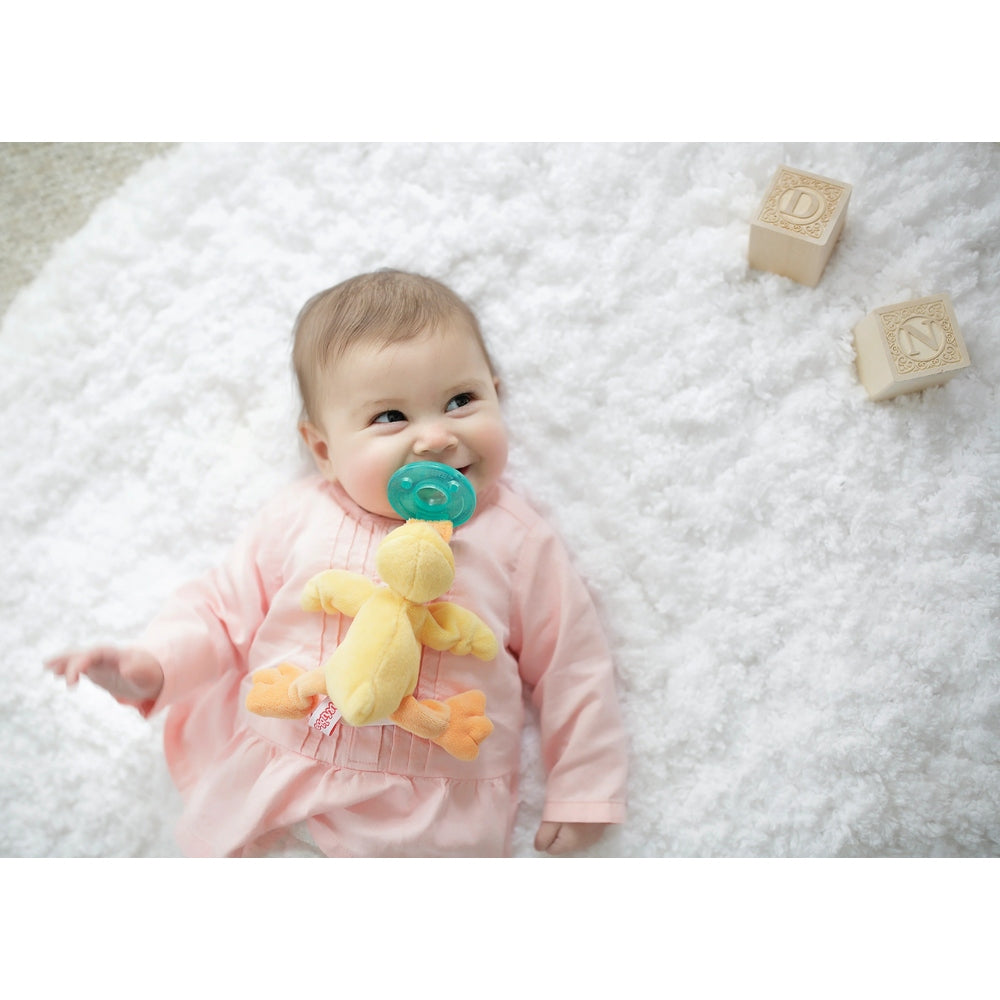 WubbaNub Infant Plush Toy Pacifier Orange Duck