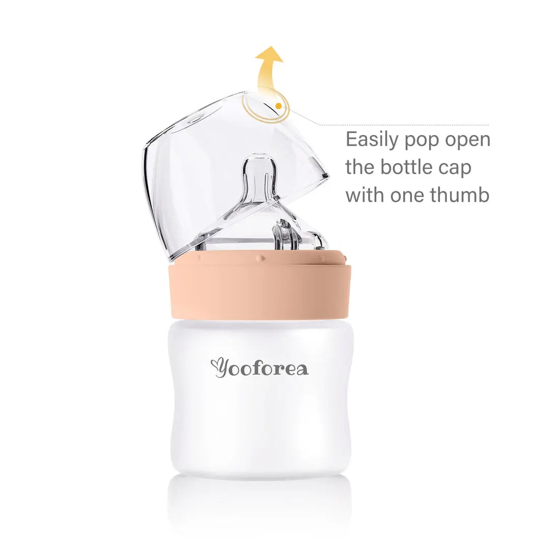 Yooforea Silicone Coated Glass Baby Bottle 3Oz/90Ml