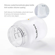 Yooforea Silicone Coated Glass Baby Bottle 5Oz/150Ml