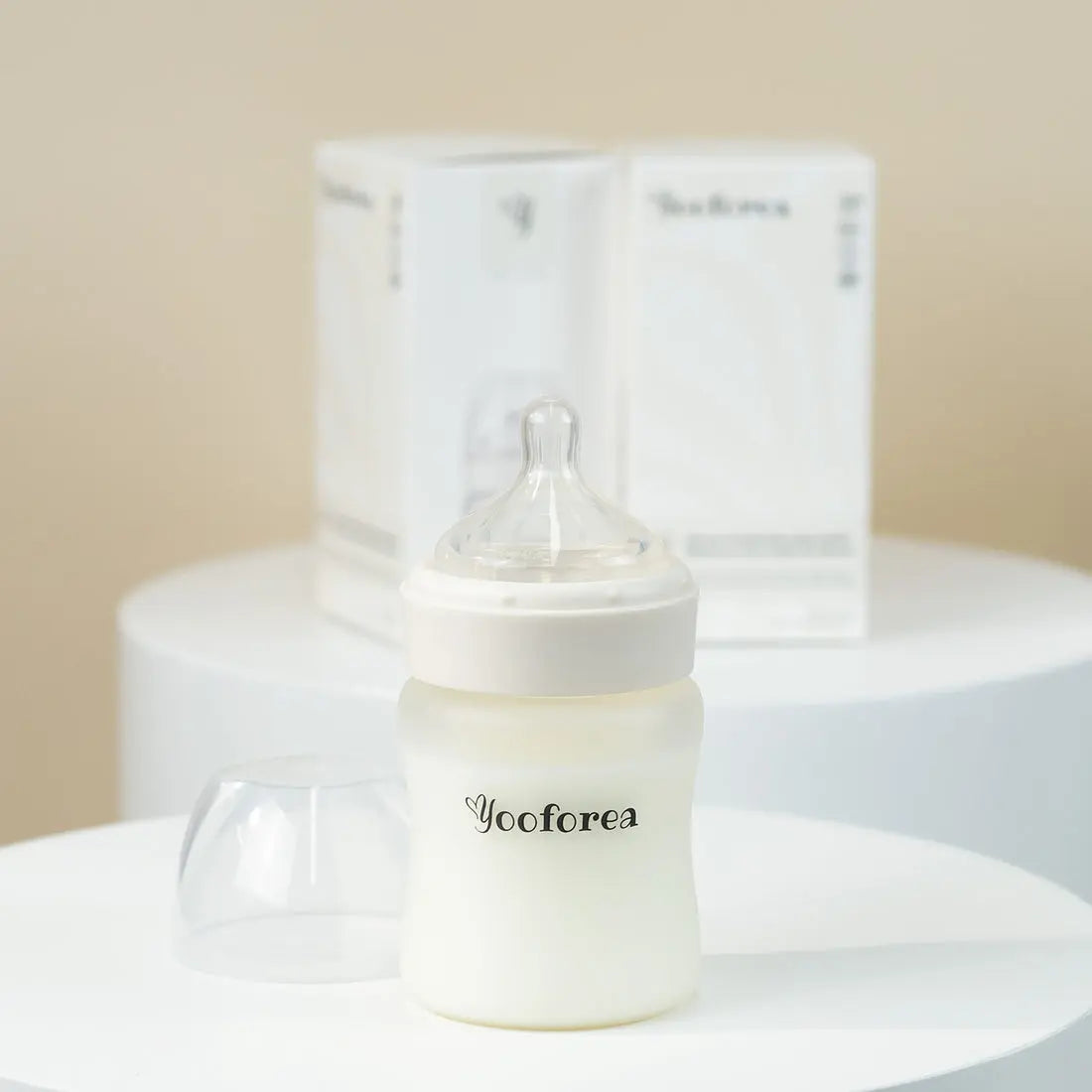Yooforea Silicone Coated Glass Baby Bottle 5Oz/150Ml