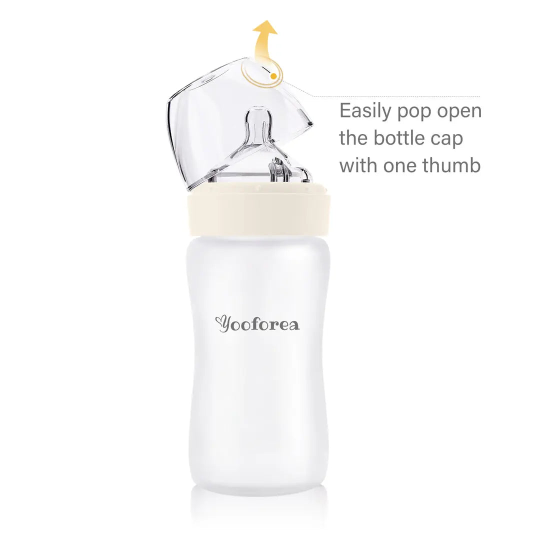Yooforea Silicone Coated Glass Baby Bottle 9Oz/270Ml