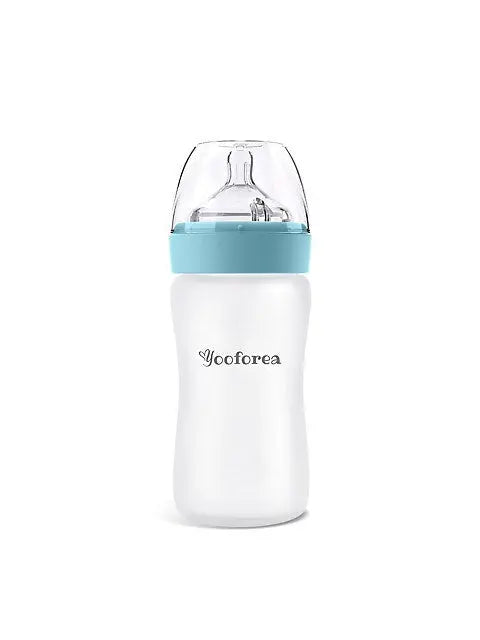 Yooforea Silicone Coated Glass Baby Bottle 9Oz/270Ml