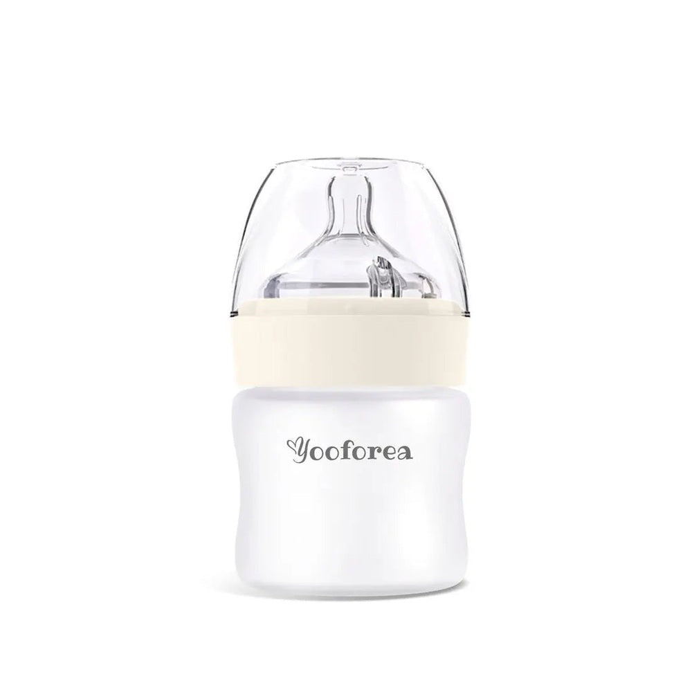 Yooforea Silicone Coated Glass Baby Bottle 3Oz/90Ml