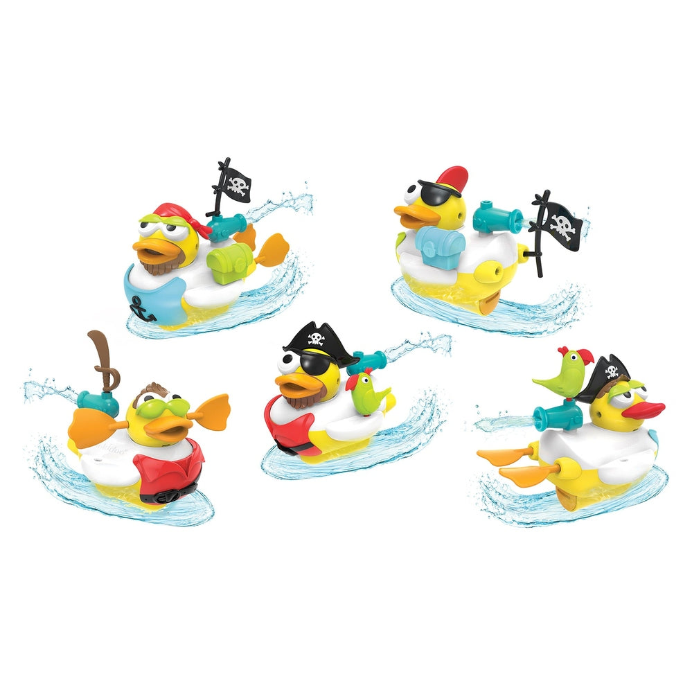 Yookidoo Jet Duck Pirate bath toy set with six pirate ducks and water jets
