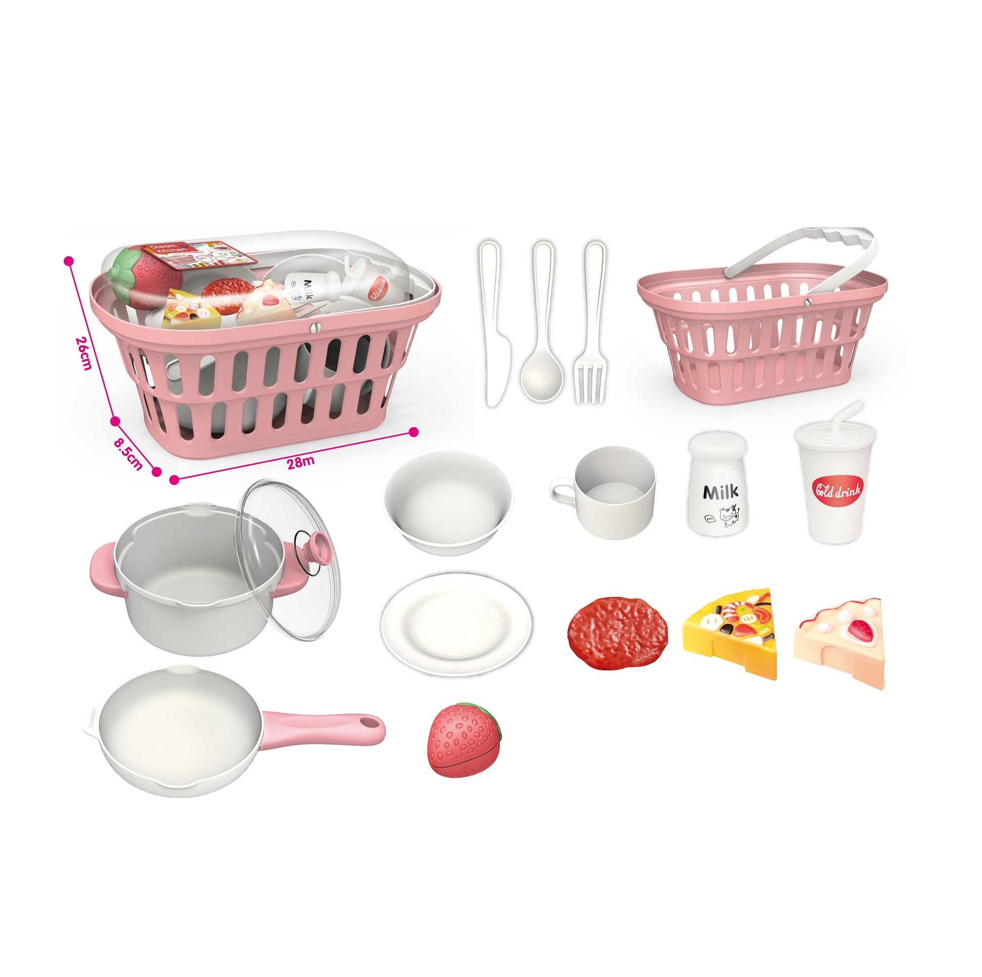 Handsome Kitchen Set Basket With Frying Pan 16pcs