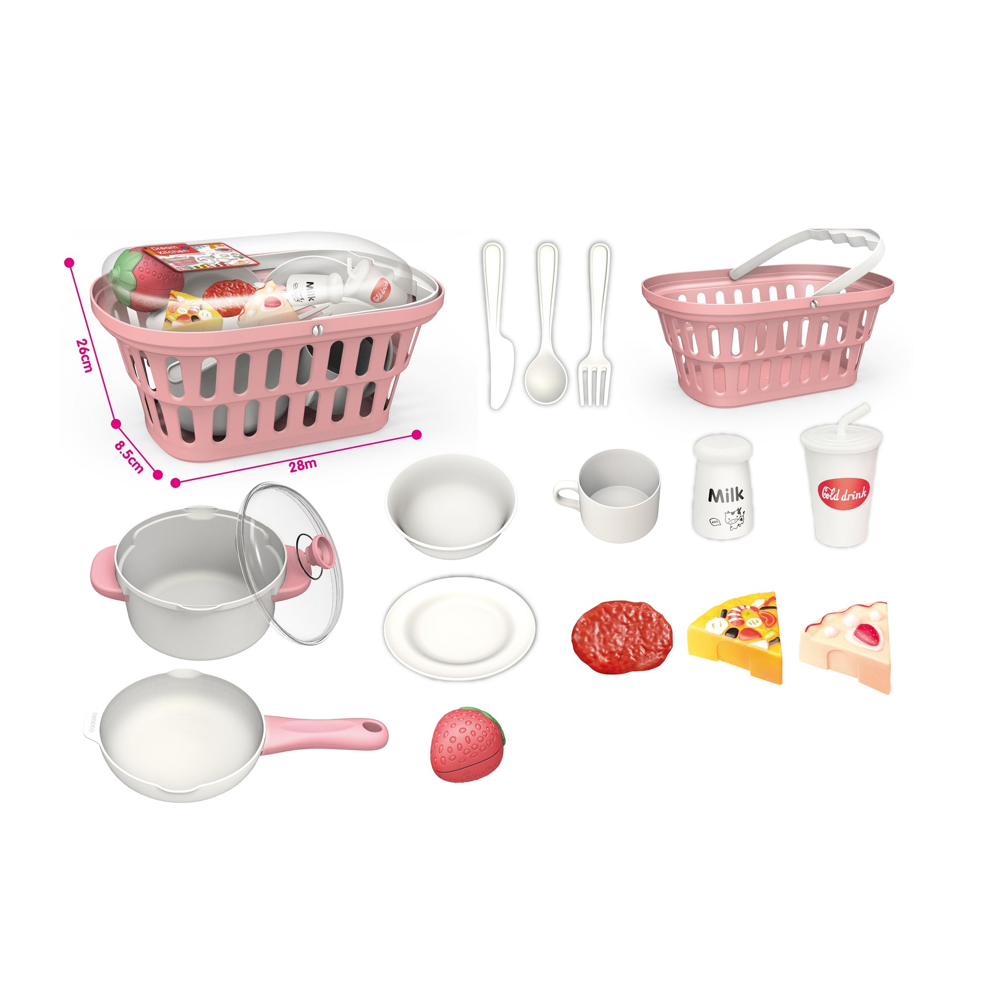 Handsome Kitchen Set Basket With Frying Pan 16pcs