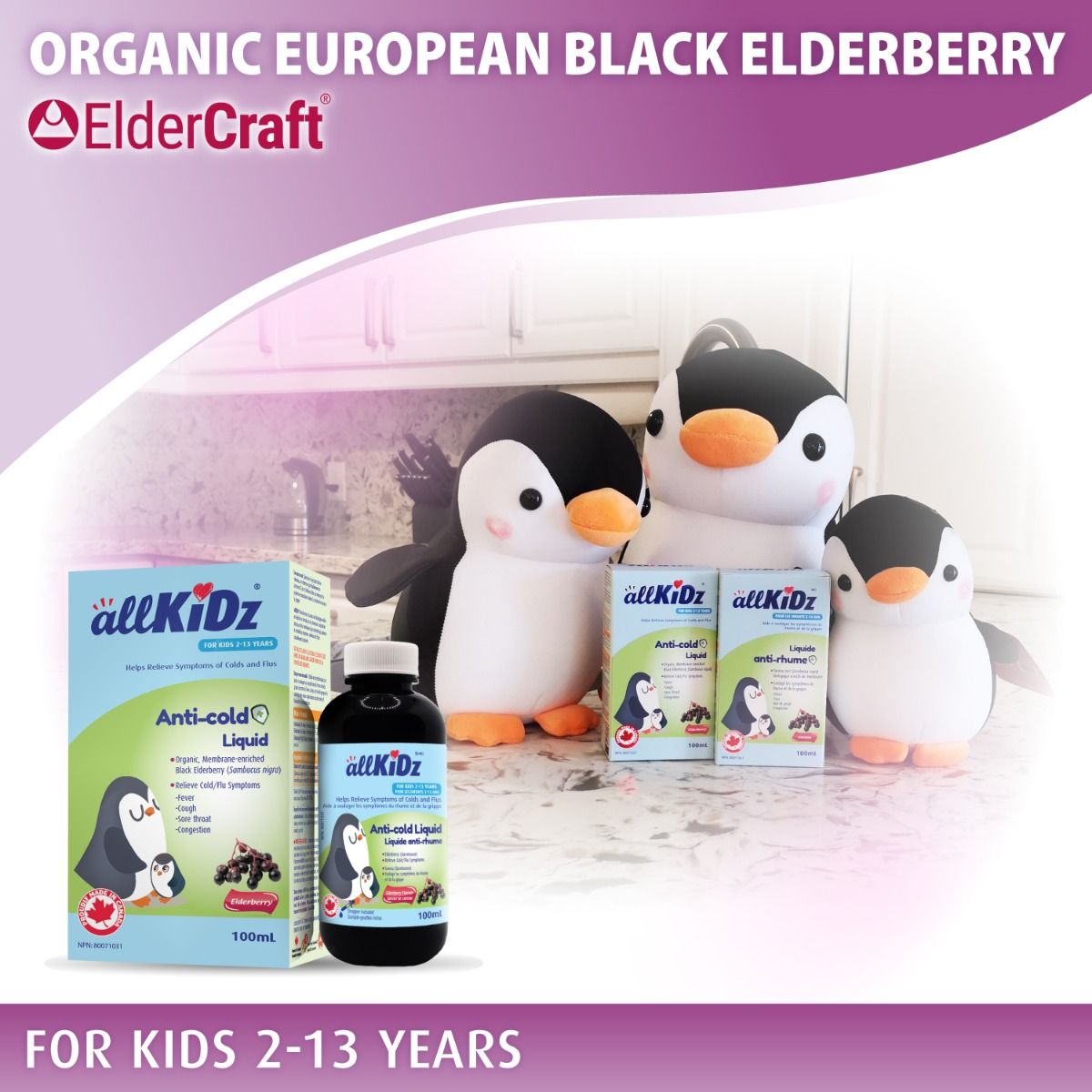 Allkidz Anti-Cold Elderberry Liquid Organic Elderberry Extract Eldercraft 100 ml