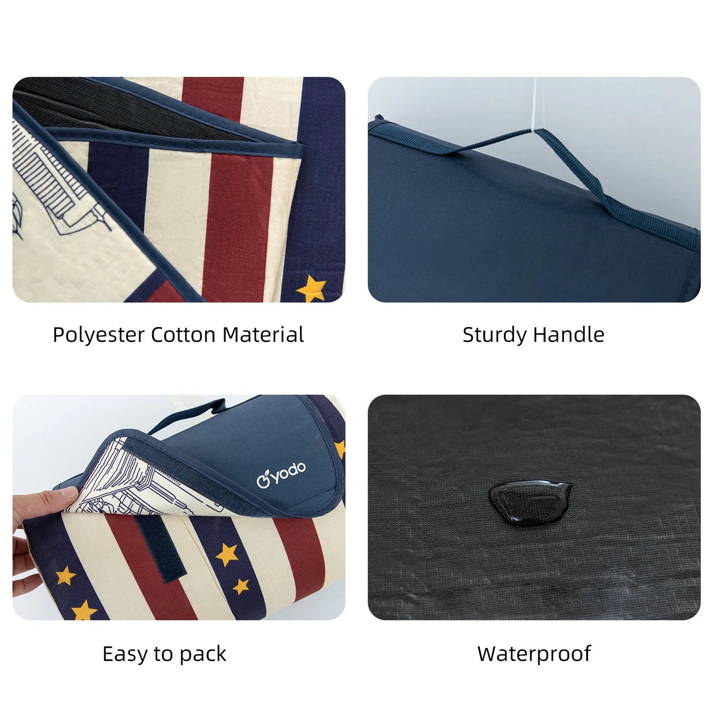 RAY STAR 79''X79'' RED BLUE PICNIC BLANKET SANDPROOF WATERPROOF LARGE MAT FOR BEACH - baby enRoute