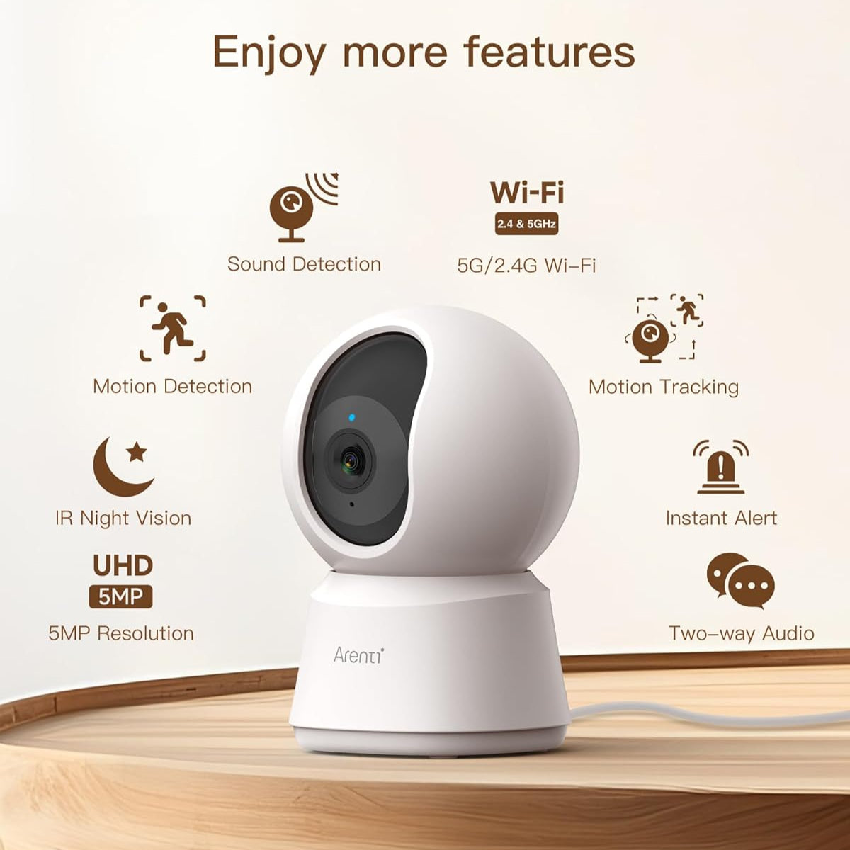 ARENTI 3K/5MP INDOOR SECURITY CAMERA - baby enRoute