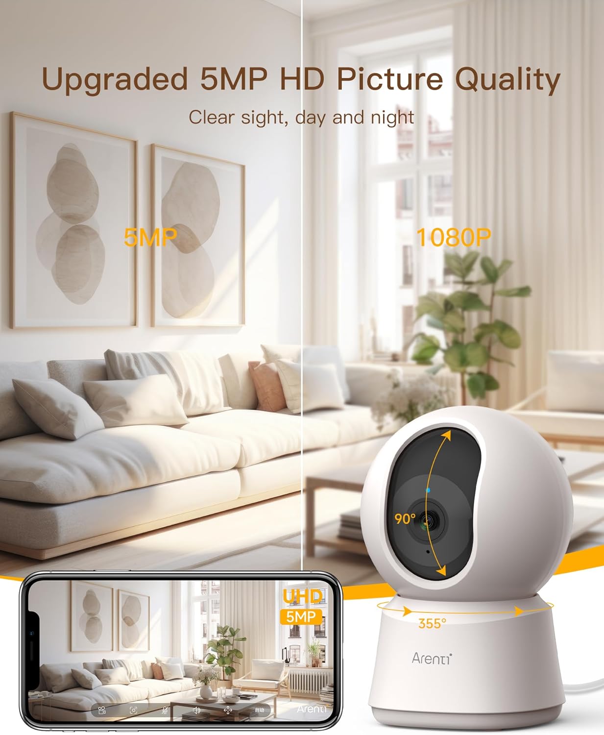 ARENTI 3K/5MP INDOOR SECURITY CAMERA - baby enRoute