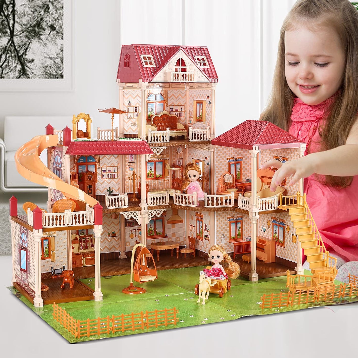 CUTE STONE FLASHING COLORED DOLLHOUSE HOUSE - baby enRoute