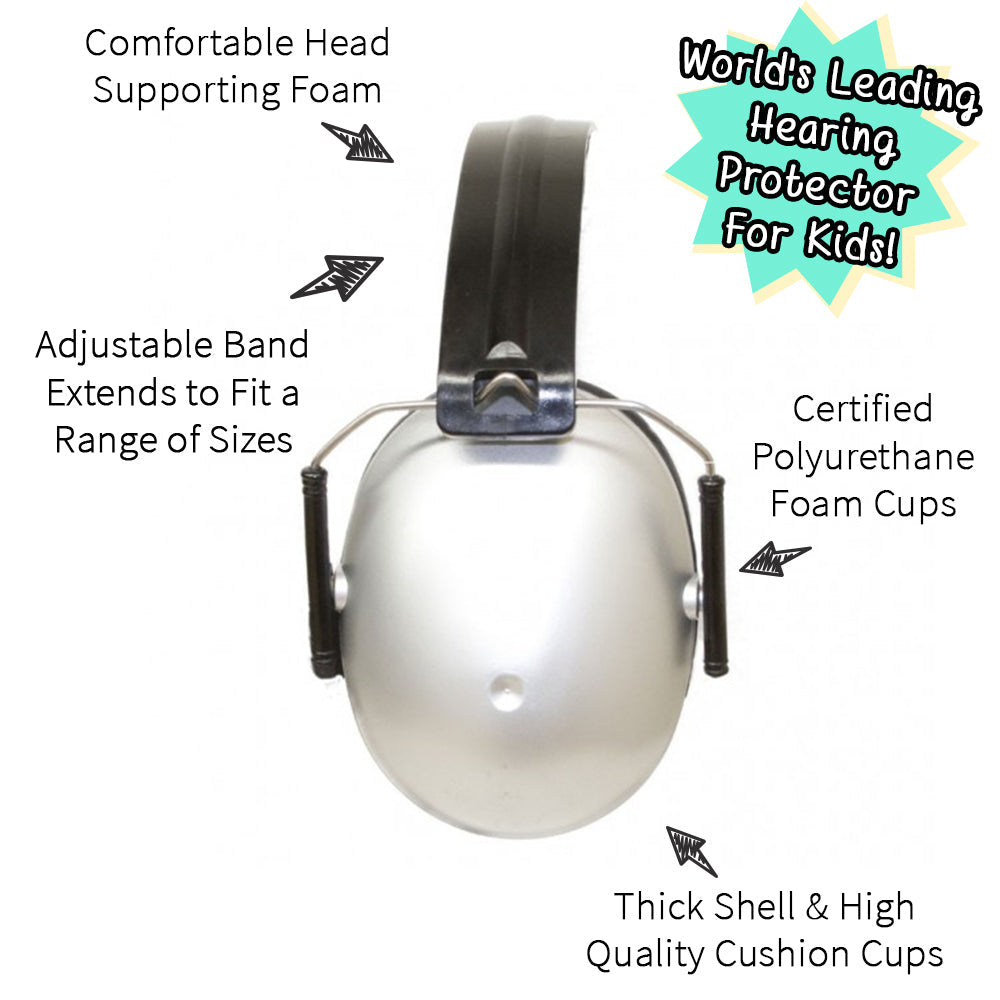 Banz Kids Hearing Protection Earmuffs Silver (2Y+)