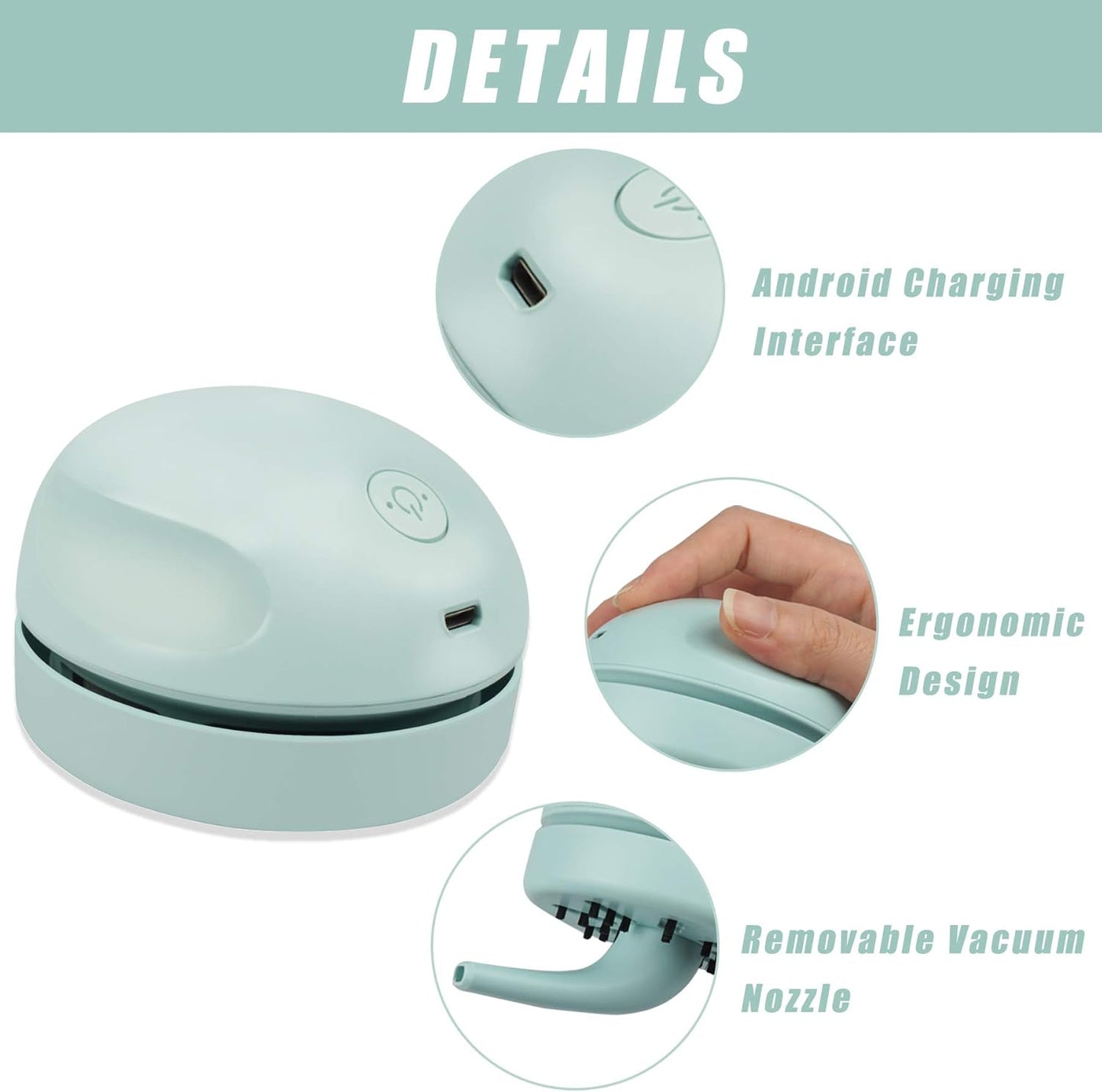 mini table dust charging desktop vacuum cleaner green