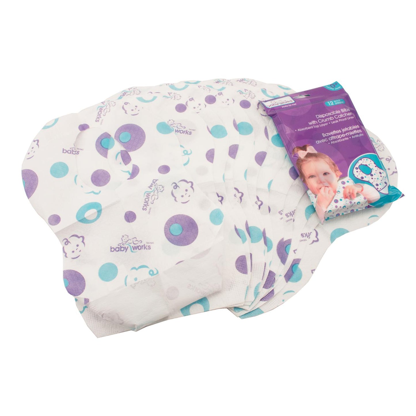 BABYWORKS DISPOSABLE BIBS 12PK - baby enRoute