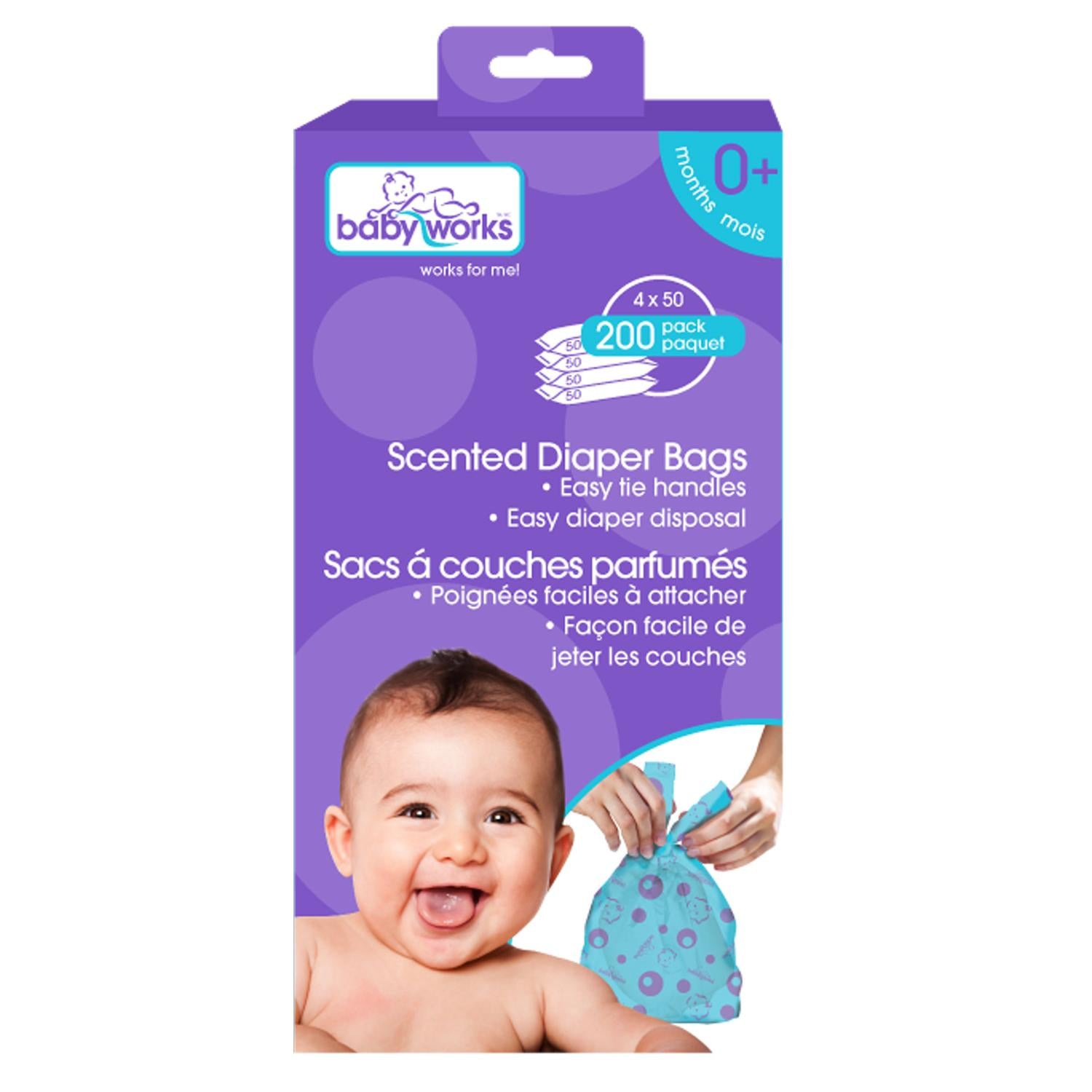 BABYWORKS DISPOSABLE SCENTED DIAPER BAGS 200PK