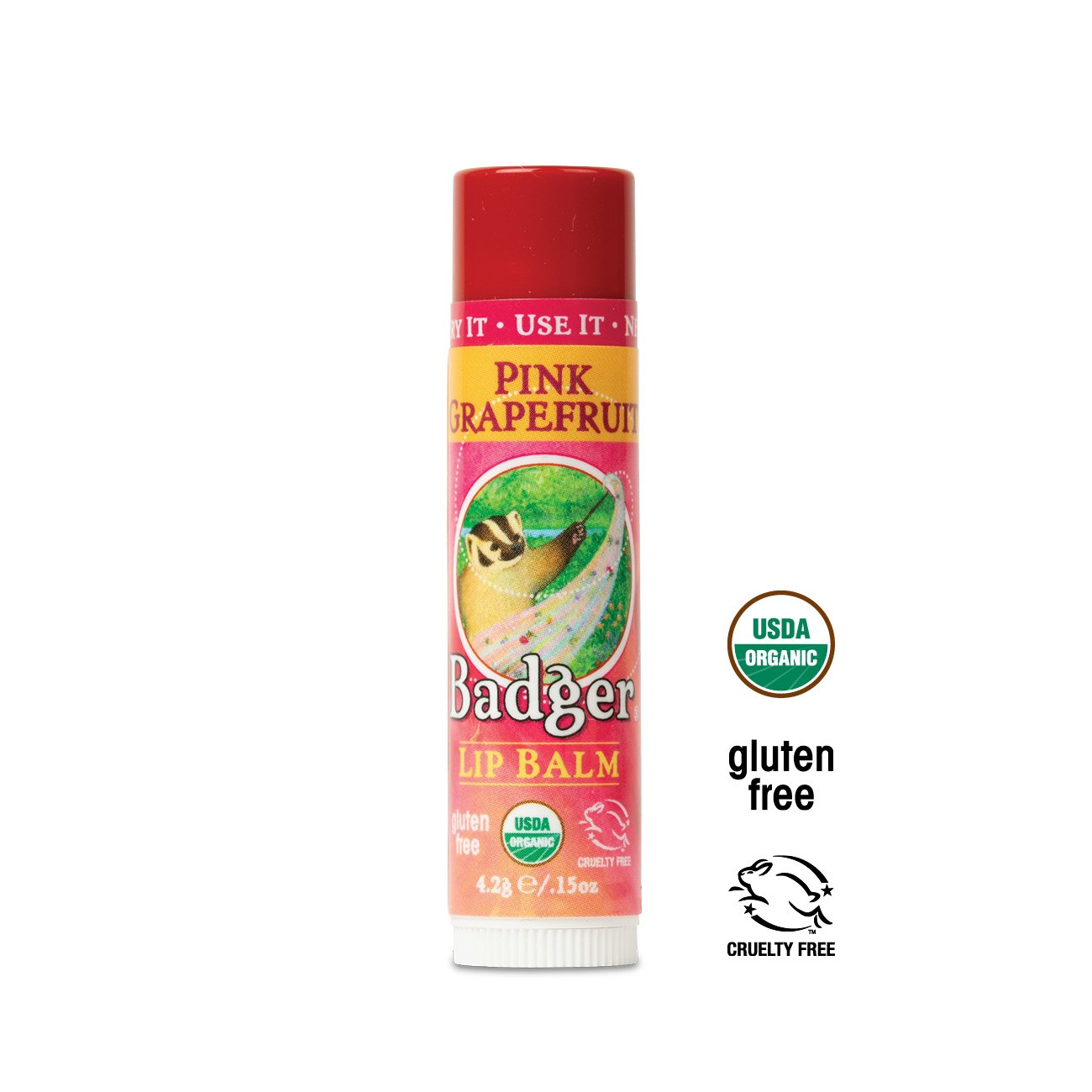 Badger Organic Pink Grapefruit Lip Balm 4.2G