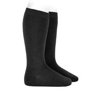 CONDOR BAMBOO PLAIN STITCH KNEE HIGH SOCKS BLACK
