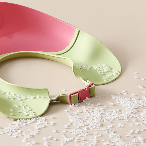 Dinosaur shower cape green with pink interior