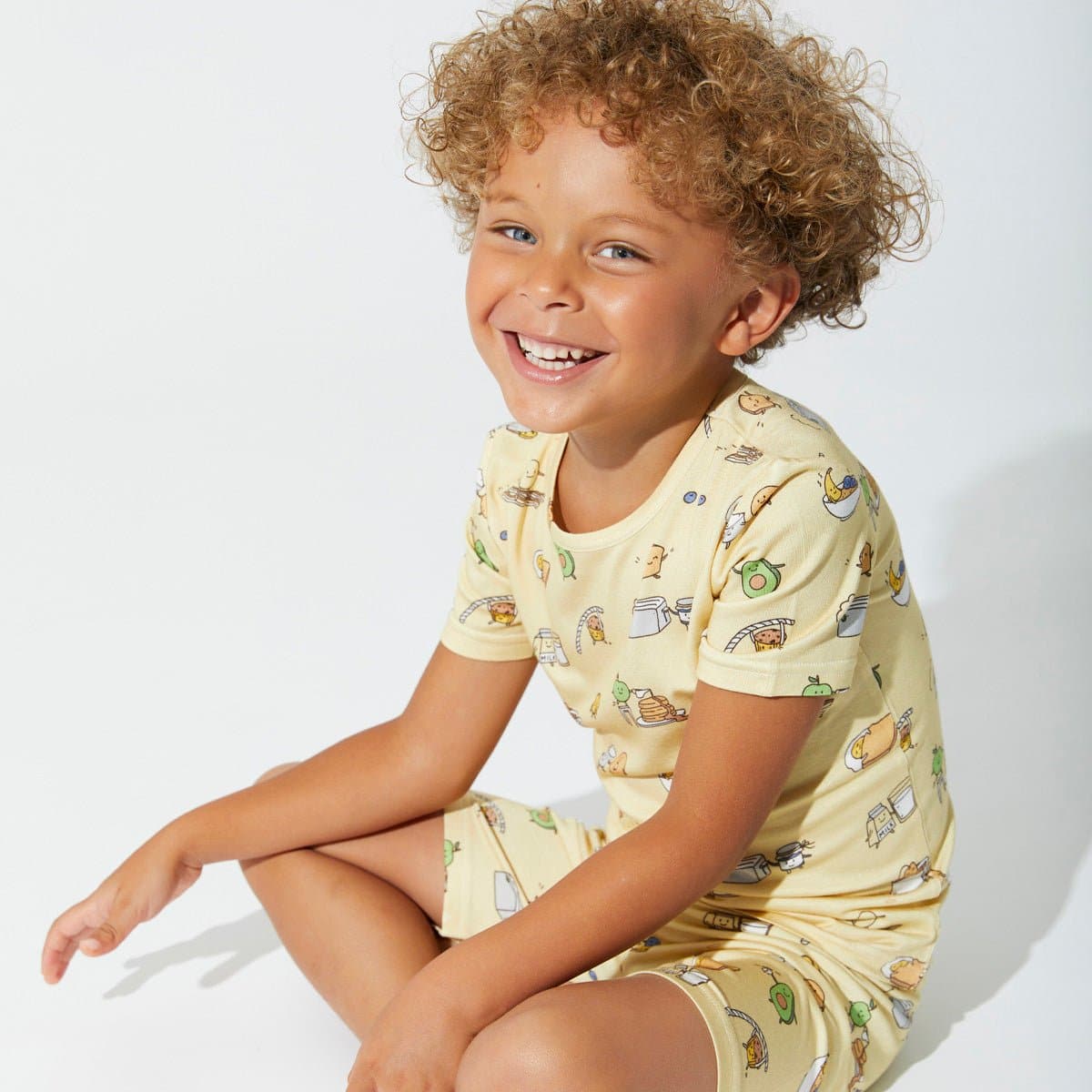 BELLABU BEAR BAMBOO KIDS SHORT SET LOVE YOU BRUNCHES