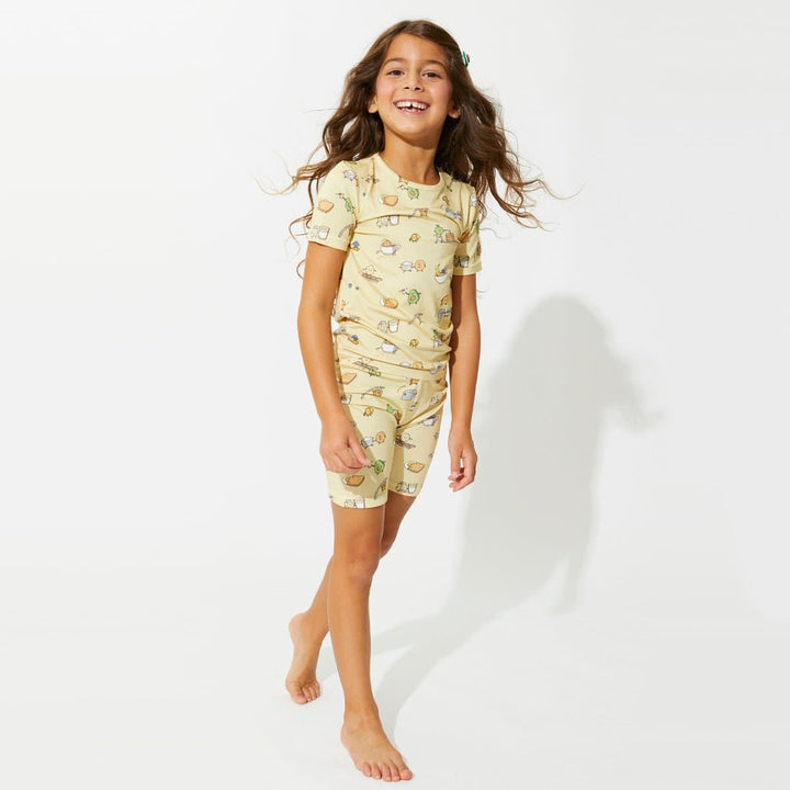 BELLABU BEAR BAMBOO KIDS SHORT SET LOVE YOU BRUNCHES
