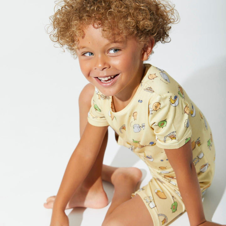 BELLABU BEAR BAMBOO KIDS SHORT SET LOVE YOU BRUNCHES
