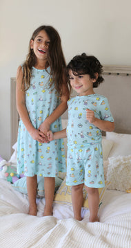 BELLABU BEAR EASTER BUNNIES BAMBOO GIRLS' DRESS