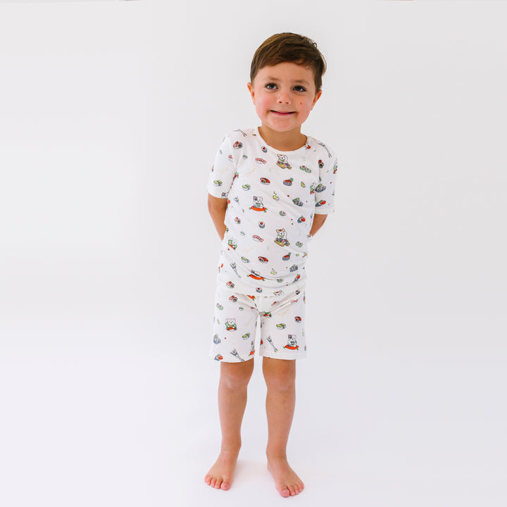 BELLABU BEAR BAMBOO KIDS SHORT SET SUSHI CAT