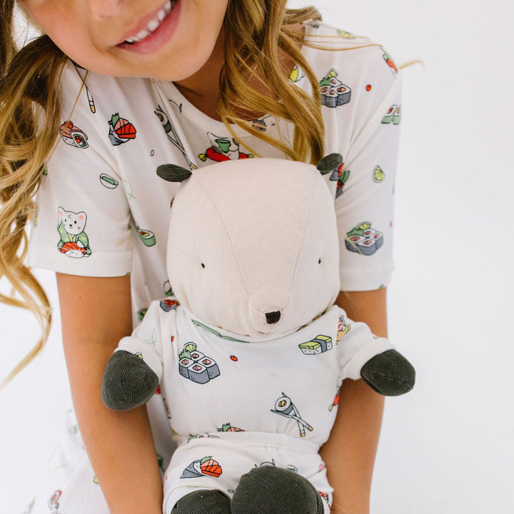 BELLABU BEAR BAMBOO KIDS SHORT SET SUSHI CAT