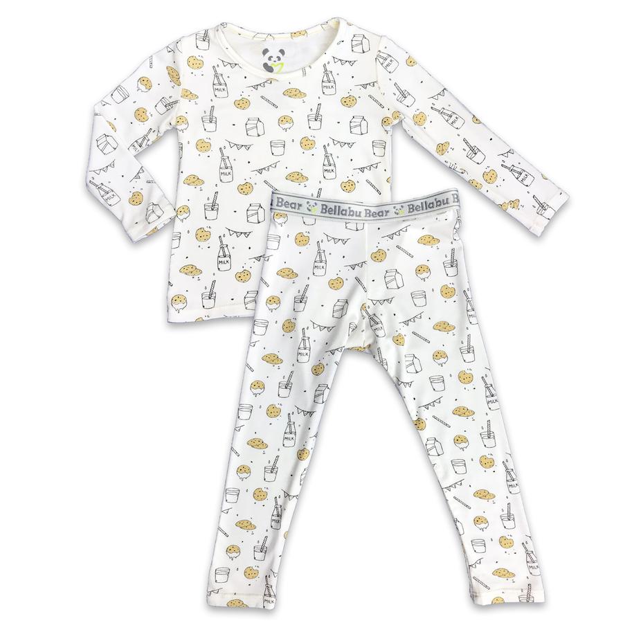 BELLABU BEAR MILK AND COOKIES ORIGINAL BAMBOO KIDS PAJAMAS