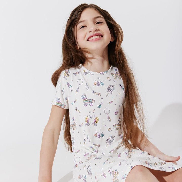 BELLABU BEAR BAMBOO GIRLS' SHORT SLEEVE DRESS PINATA