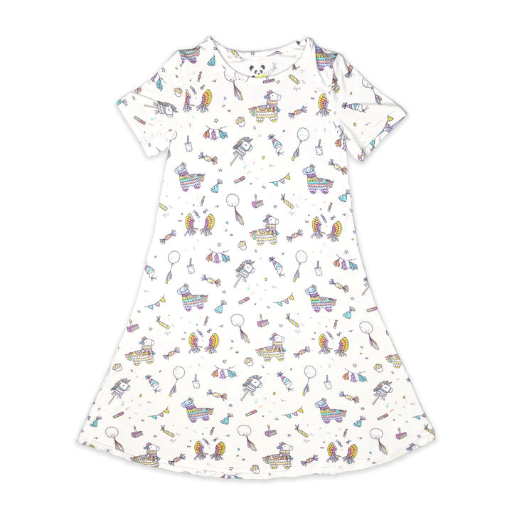 BELLABU BEAR BAMBOO GIRLS' SHORT SLEEVE DRESS PINATA