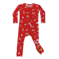 Bellabu Bear Red Reindeer Bamboo Convertible Footie