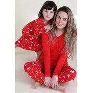 Bellabu Bear Red Reindeer Bamboo Women's Pajama Set