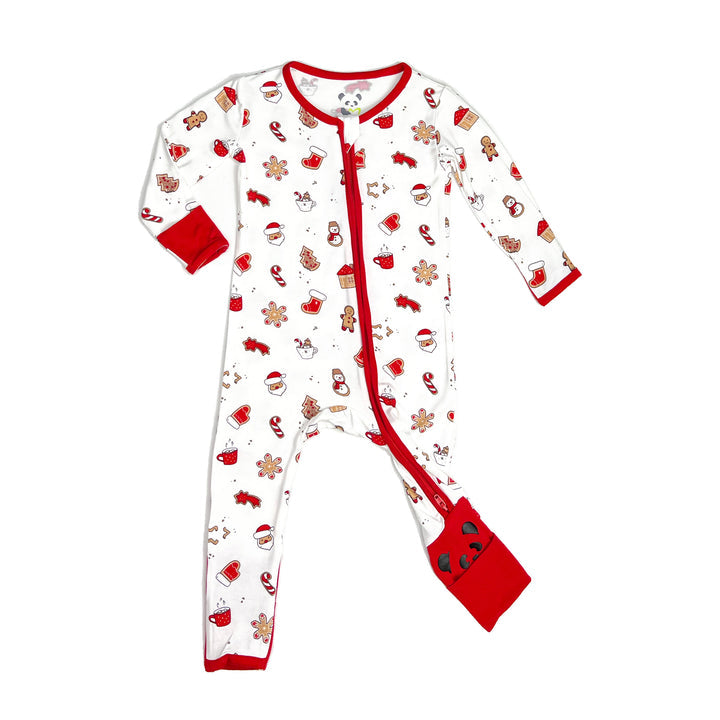 BELLABU BEAR CHRISTMAS COOKIES BAMBOO CONVERTIBLE FOOTIE