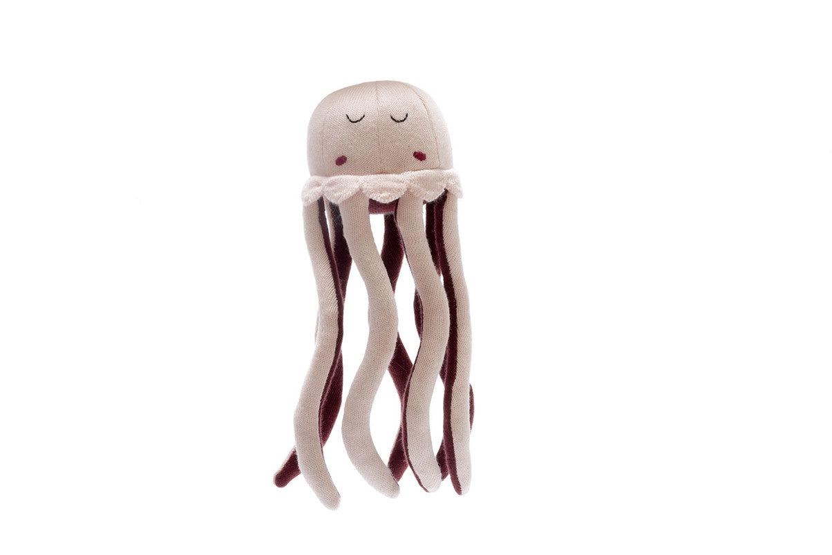 Best Years Knitted Organic Cotton Plush Toy Pink Jellyfish