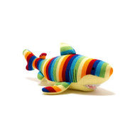 BEST YEARS KNITTED SHARK PLUSH TOY IN BRIGHT STRIPES
