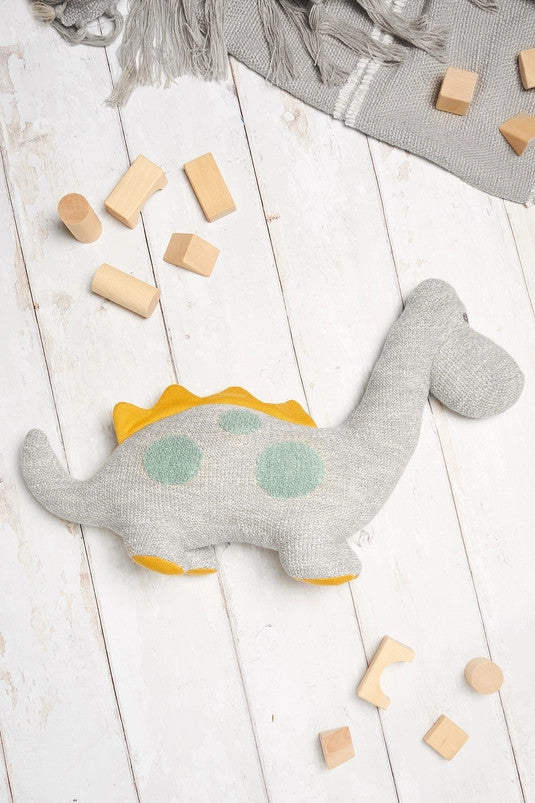 Best Years Large Organic Cotton Dinosaur Plush Toy Diplodocus Grey