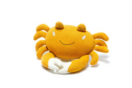 BEST YEARS TACTILE CRAB PLUSH TOY KNITTED ORGANIC COTTON IN MUSTARD