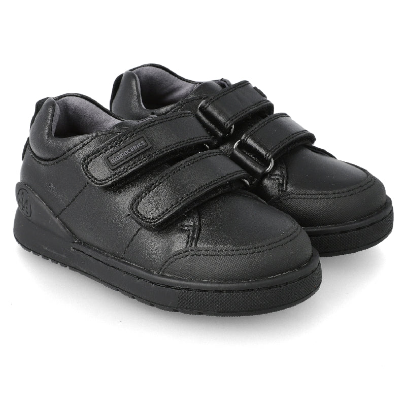 BIOMECANICS BLACK NAPA DOUBLE VELCROS SCHOOL SHOES (201101A)