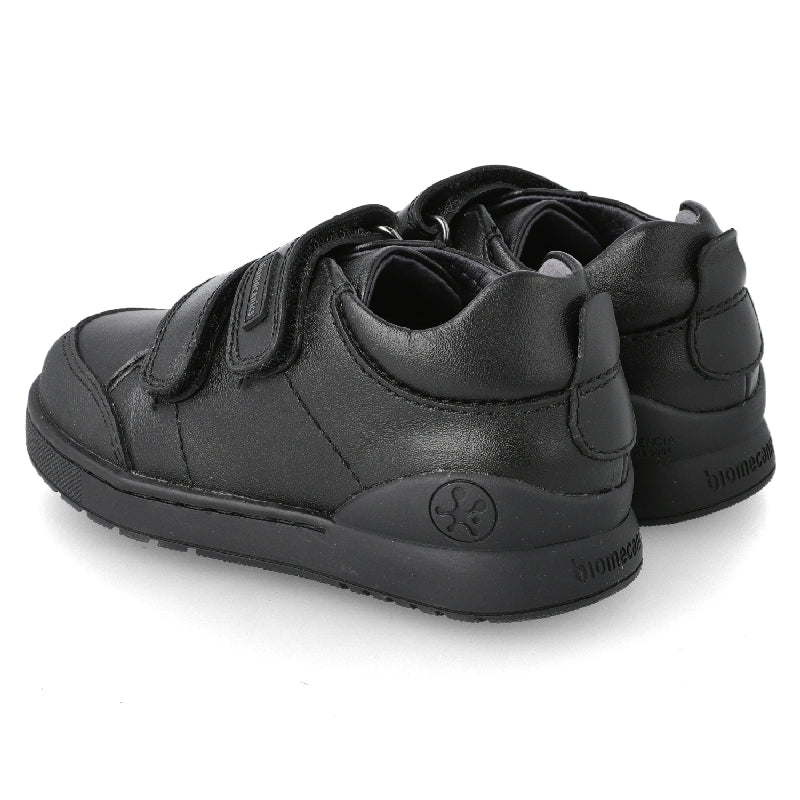 BIOMECANICS BLACK NAPA DOUBLE VELCROS SCHOOL SHOES (201101A)