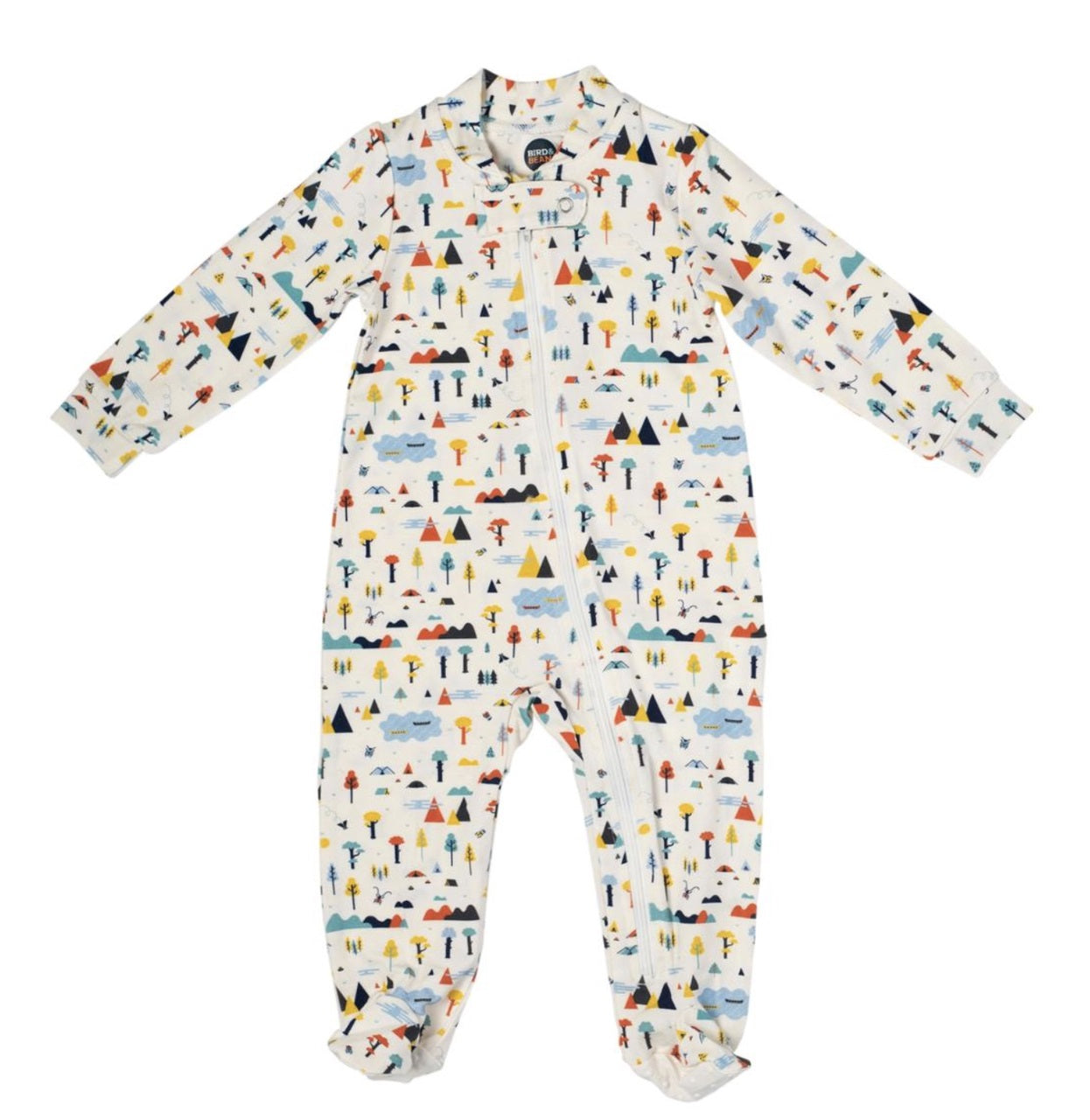BIRD & BEAN HAPPY CAMPER ZIP UP ROMPER