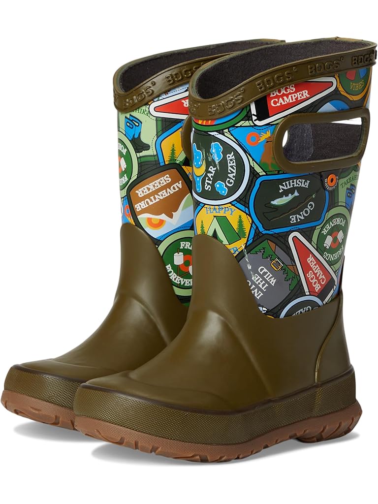 Bogs Rainboot Camping Patches Army Green Multi
