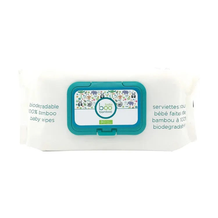 BOO BAMBOO BABY BIODEGRADABLE 100% BAMBOO WIPES 80CT