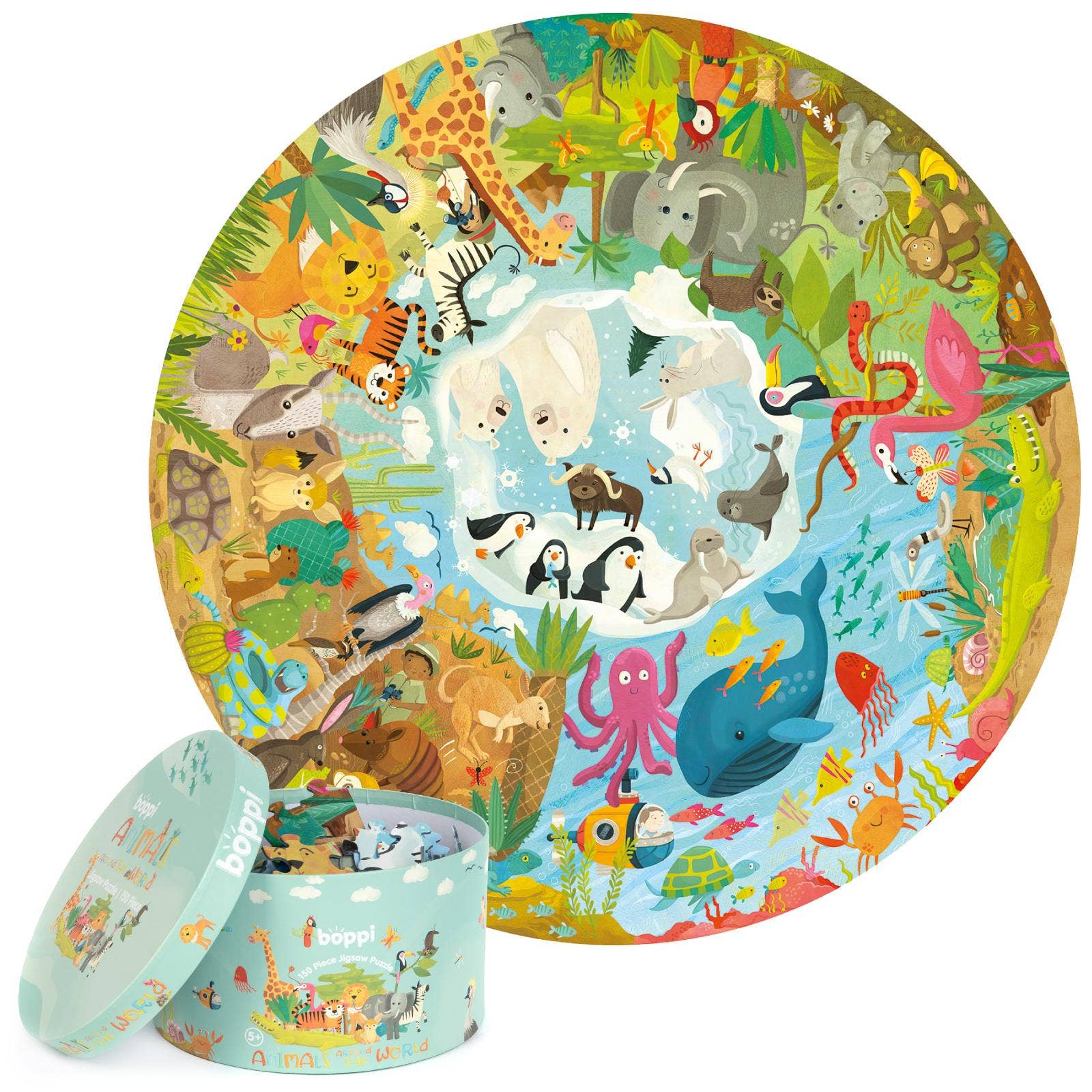 BOPPI 150 PIECE KIDS ROUND JIGSAW PUZZLE
