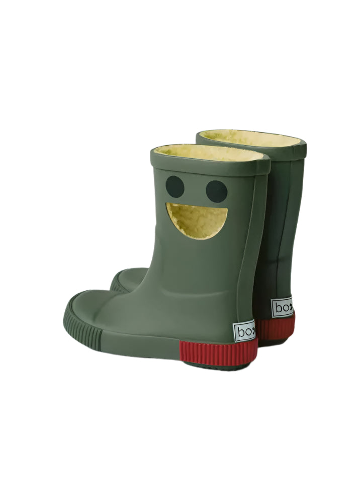 BOXBO WISTITI FLEECE LINED RAINBOOTS FOREST GREEN - baby enRoute