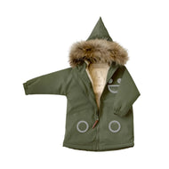 Boxbo Wistiti Fleece Lined Waterproof & Snowproof Fur Jacket Forest Green