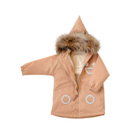 Boxbo Wistiti Fleece Lined Waterproof & Snowproof Fur Jacket Peach
