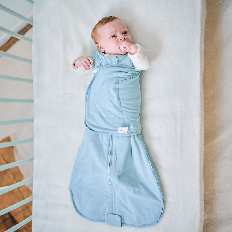 NEST DESIGNS BAMBOO JERSEY SWADDLE SLEEP BAG 1.0 TOG FORGET-ME-NOT 0-6M