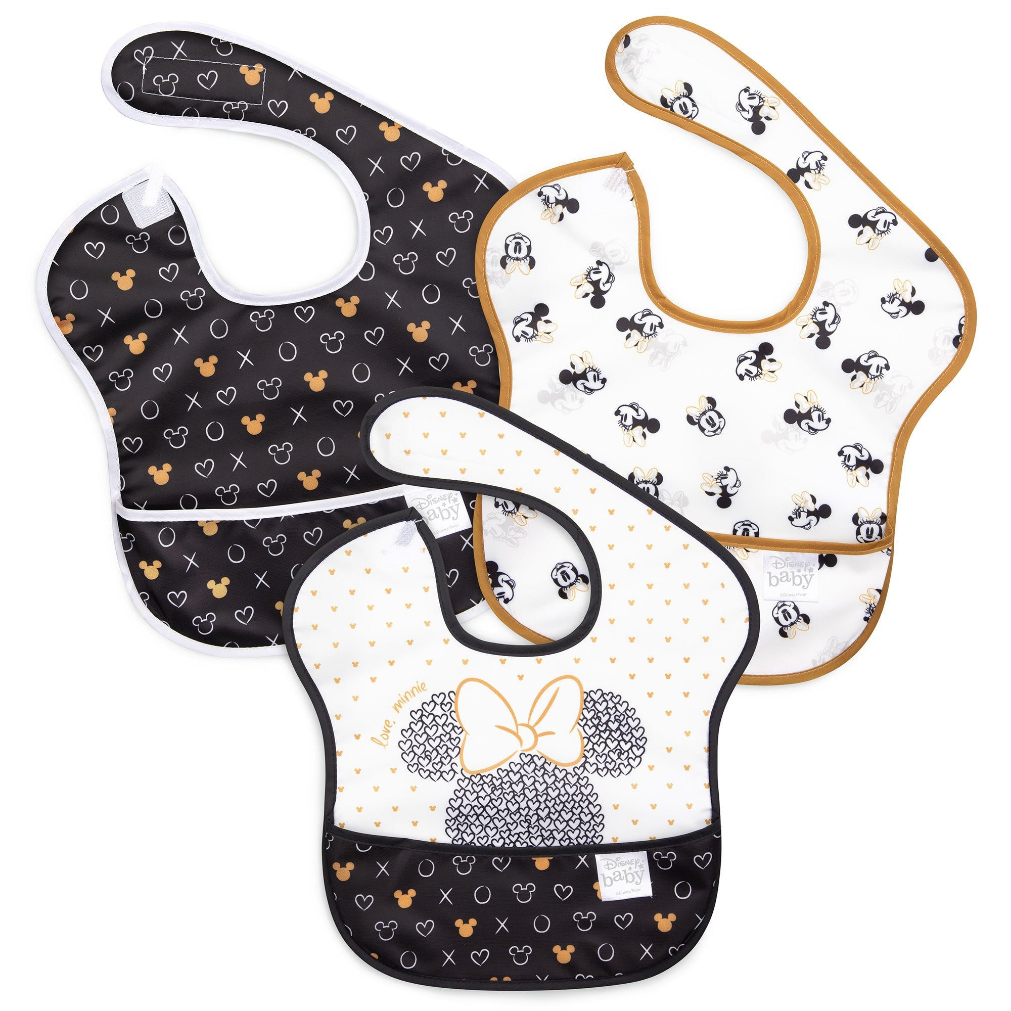 Bumkins Disney Superbib 3pk-Love Minnie